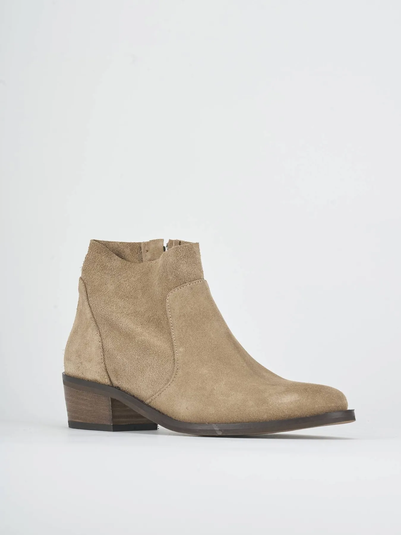 Outlet Stivaletti tacco 3cm camoscio Donna Stivaletti Tacco Basso