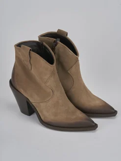 New Stivaletti tacco 7cm camoscio Donna Stivaletti Tacco Alto