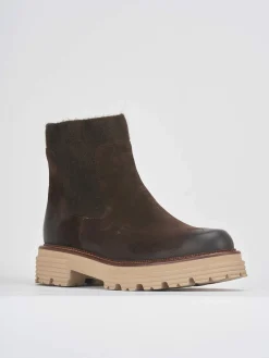 New Stivaletti tacco 2cm camoscio Donna Stivaletti Tacco Basso