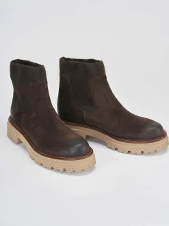 New Stivaletti tacco 2cm camoscio Donna Stivaletti Tacco Basso