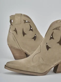 Stivaletti tacco 6cm camoscio Donna Stivaletti Tacco Alto