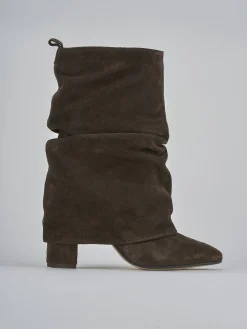 Hot Stivaletti tacco 7cm camoscio testa Donna Stivaletti Tacco Alto