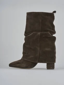 Hot Stivaletti tacco 7cm camoscio testa Donna Stivaletti Tacco Alto