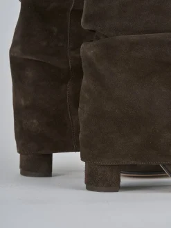 Hot Stivaletti tacco 7cm camoscio testa Donna Stivaletti Tacco Alto