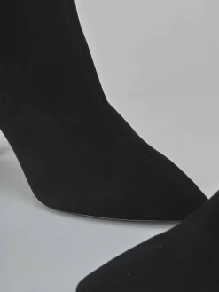 Clearance Stivaletti tacco 7cm camoscio Donna Stivaletti Tacco Alto