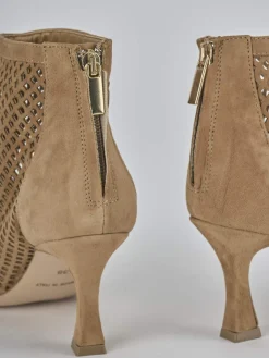 New Stivaletti tacco 7cm camoscio Donna Stivaletti Tacco Alto