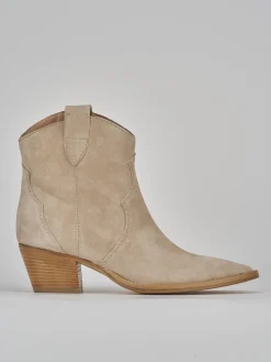 Stivaletti tacco 5cm camoscio Donna Stivaletti Tacco Alto