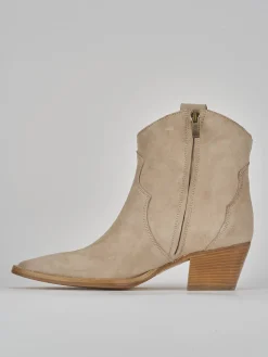 Stivaletti tacco 5cm camoscio Donna Stivaletti Tacco Alto