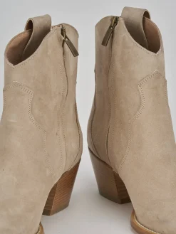 Stivaletti tacco 5cm camoscio Donna Stivaletti Tacco Alto