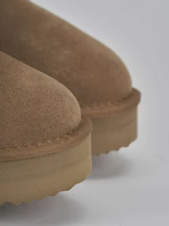 Stivaletti tacco 2cm camoscio Donna Stivaletti Tacco Basso