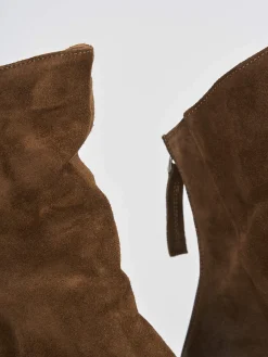 Hot Stivaletti tacco 2cm camoscio Donna Stivaletti Tacco Basso