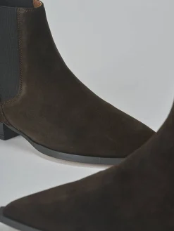 Sale Stivaletti tacco 2cm camoscio testa Donna Stivaletti Tacco Basso