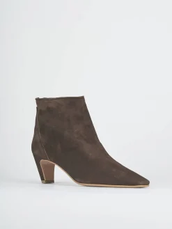 Outlet Stivaletti tacco 5cm camoscio testa Donna Stivaletti Tacco Alto