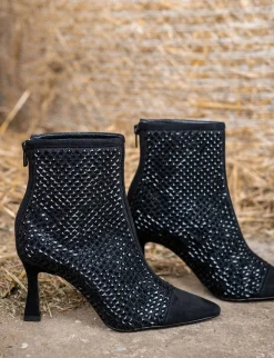 New Stivaletti tacco 8cm camoscio sostenible Donna Stivaletti Tacco Alto