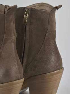 Sale Stivaletti tacco 7cm camoscio Donna Stivaletti Tacco Alto