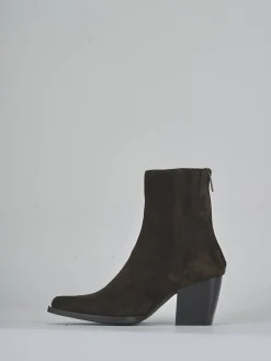 New Stivaletti tacco 8cm camoscio testa Donna Stivaletti Tacco Alto