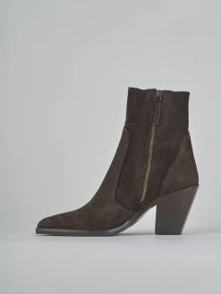 Discount Stivaletti tacco 6cm camoscio testa Donna Stivaletti Tacco Alto