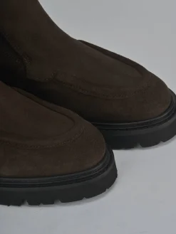 Clearance Stivaletti tacco 3cm camoscio testa Donna Stivaletti Tacco Basso