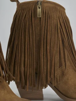 Stivaletti tacco 7cm camoscio Donna Stivaletti Tacco Alto