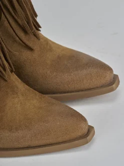 Stivaletti tacco 7cm camoscio Donna Stivaletti Tacco Alto