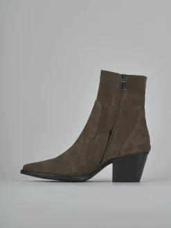 Stivaletti tacco 7cm camoscio Donna Stivaletti Tacco Alto