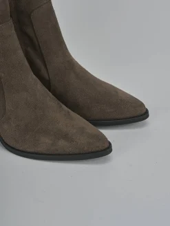 Stivaletti tacco 7cm camoscio Donna Stivaletti Tacco Alto