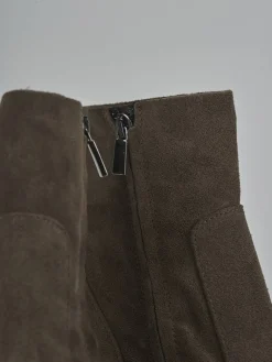 Stivaletti tacco 7cm camoscio Donna Stivaletti Tacco Alto