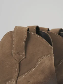 Hot Stivaletti tacco 4cm camoscio Donna Stivaletti Tacco Basso