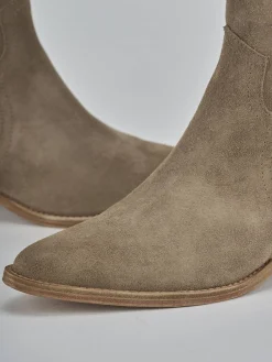 Discount Stivaletti tacco 4cm camoscio Donna Stivaletti Tacco Basso