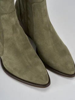 Online Stivaletti tacco 7cm camoscio Donna Stivaletti Tacco Alto