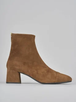 Stivaletti tacco 6cm camoscio Donna Stivaletti Tacco Alto