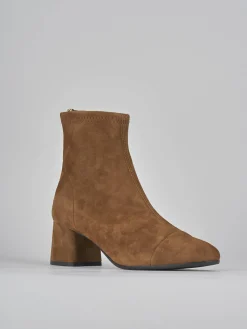 Stivaletti tacco 6cm camoscio Donna Stivaletti Tacco Alto