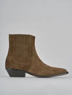 Sale Stivaletti tacco 4cm camoscio Donna Stivaletti Tacco Basso