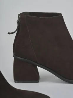 Outlet Stivaletti tacco 6cm camoscio testa Donna Stivaletti Tacco Alto