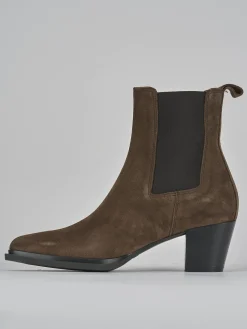 Discount Stivaletti tacco 6cm camoscio testa Donna Stivaletti Tacco Alto