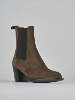 Discount Stivaletti tacco 6cm camoscio testa Donna Stivaletti Tacco Alto