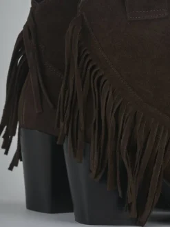 Stivaletti tacco 8cm camoscio testa Donna Stivaletti Tacco Alto