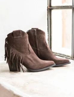 Stivaletti tacco 8cm camoscio testa Donna Stivaletti Tacco Alto