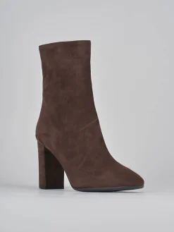 Outlet Stivaletti tacco 9cm camoscio testa Donna Stivaletti Tacco Alto