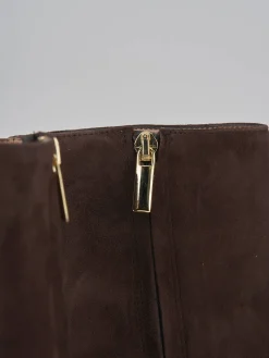 Outlet Stivaletti tacco 9cm camoscio testa Donna Stivaletti Tacco Alto