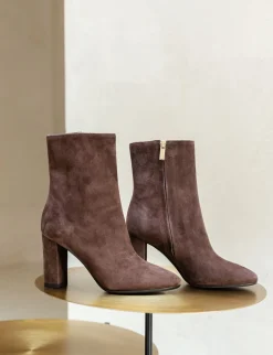 Outlet Stivaletti tacco 9cm camoscio testa Donna Stivaletti Tacco Alto