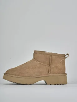 New Stivaletti tacco 2cm camoscio Donna Stivaletti Tacco Basso