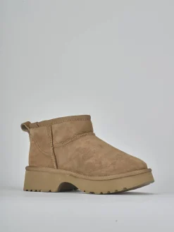 New Stivaletti tacco 2cm camoscio Donna Stivaletti Tacco Basso