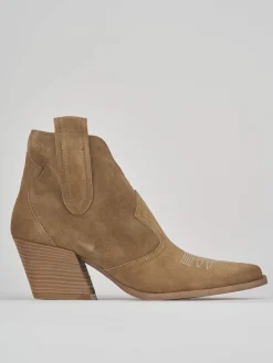 Outlet Stivaletti tacco 7cm camoscio Donna Stivaletti Tacco Alto