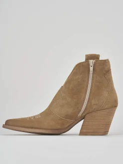 Outlet Stivaletti tacco 7cm camoscio Donna Stivaletti Tacco Alto