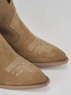 Outlet Stivaletti tacco 7cm camoscio Donna Stivaletti Tacco Alto