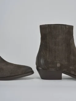 Sale Stivaletti tacco 4cm camoscio testa Donna Stivaletti Tacco Basso