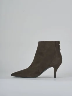 Stivaletti tacco 7cm camoscio testa Donna Stivaletti Tacco Alto