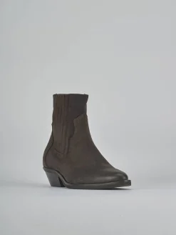 Outlet Stivaletti tacco 4cm camoscio testa Donna Stivaletti Tacco Basso