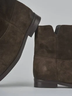 Stivaletti tacco 2cm camoscio testa Donna Stivaletti Tacco Basso